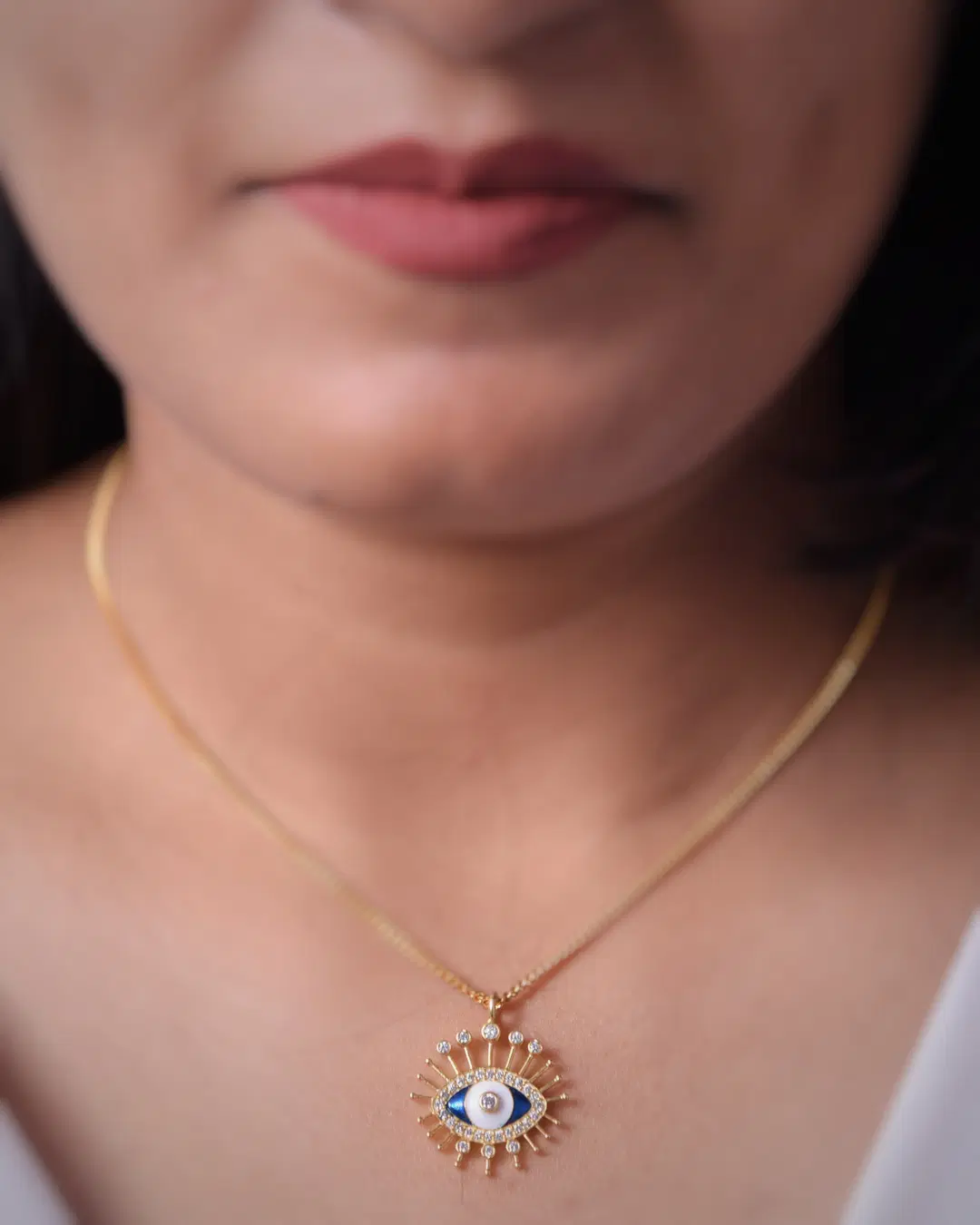 Drishti Jewels Evil Eye Enamel Necklace image 2