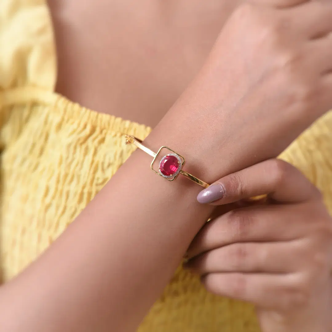 Drishti Jewels Ruby Via Bracelet