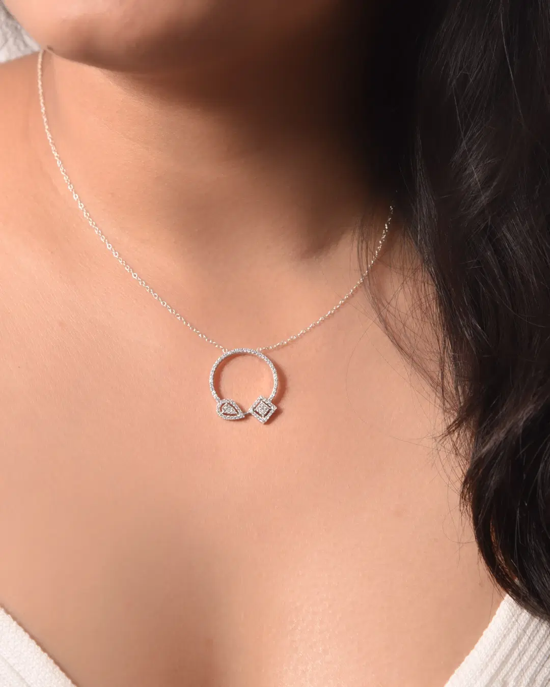 Drishti Jewels Semi Diamond Pendant