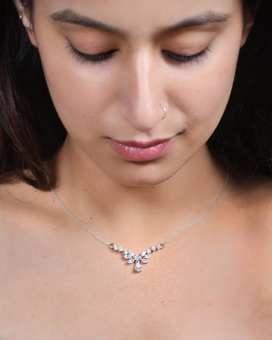 Drishti Jewels Marquise Drop Necklace
