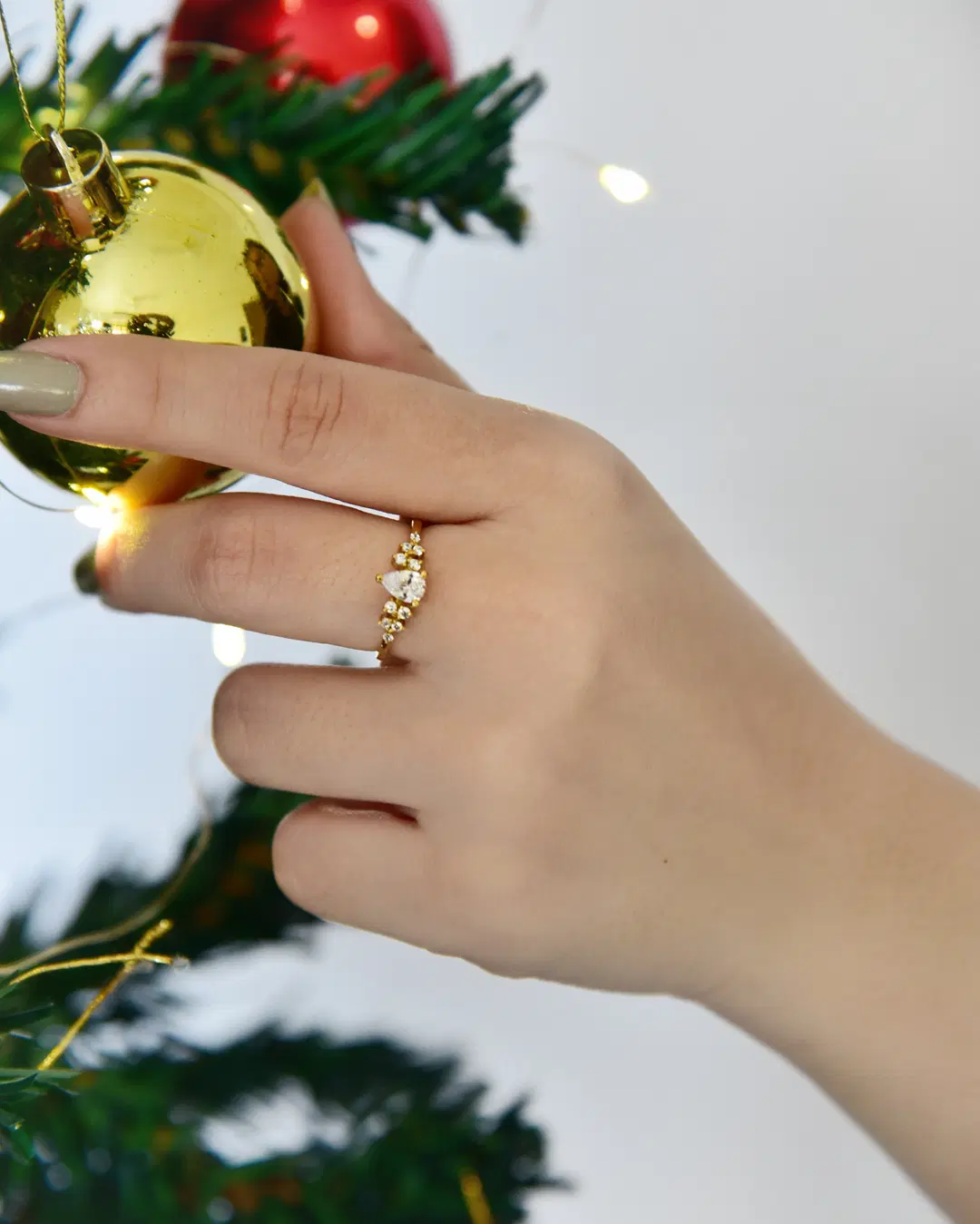 Drishti Jewels Pear Solitaire - Christmas Edit image 3
