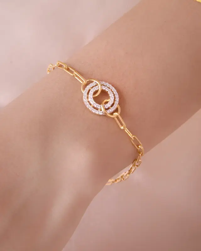 Drishti Jewels Double Halo Link Bracelet