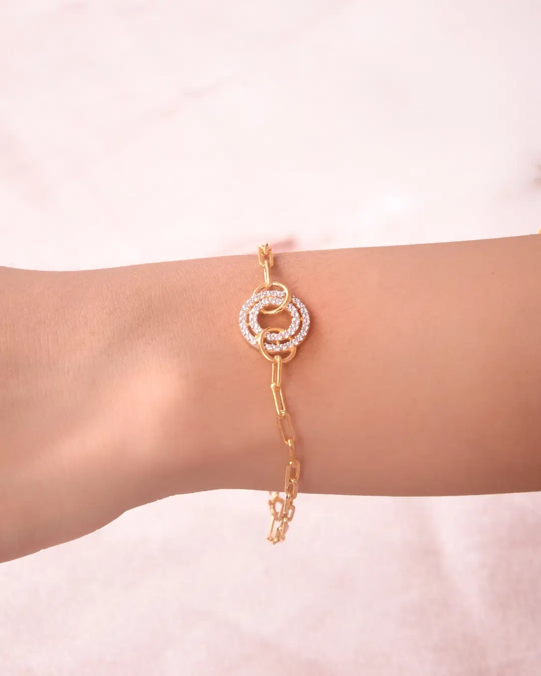 Drishti Jewels Double Halo Link Bracelet image 2