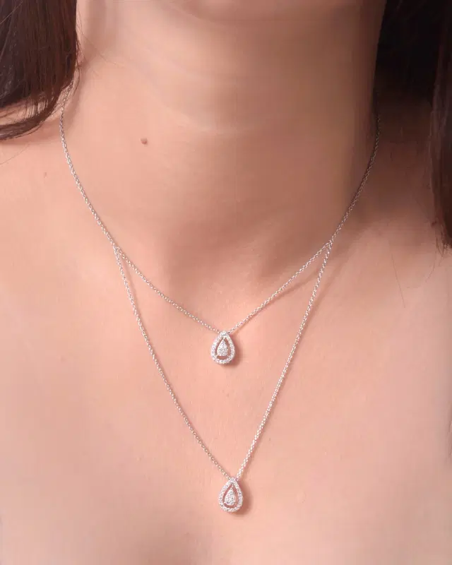 Drishti Jewels Double Layered Drop Necklace