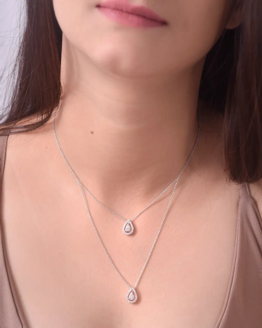Drishti Jewels Double Layered Drop Necklace image 2