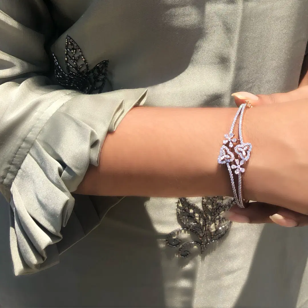 Drishti Jewels Marquise Leaves Bracelet